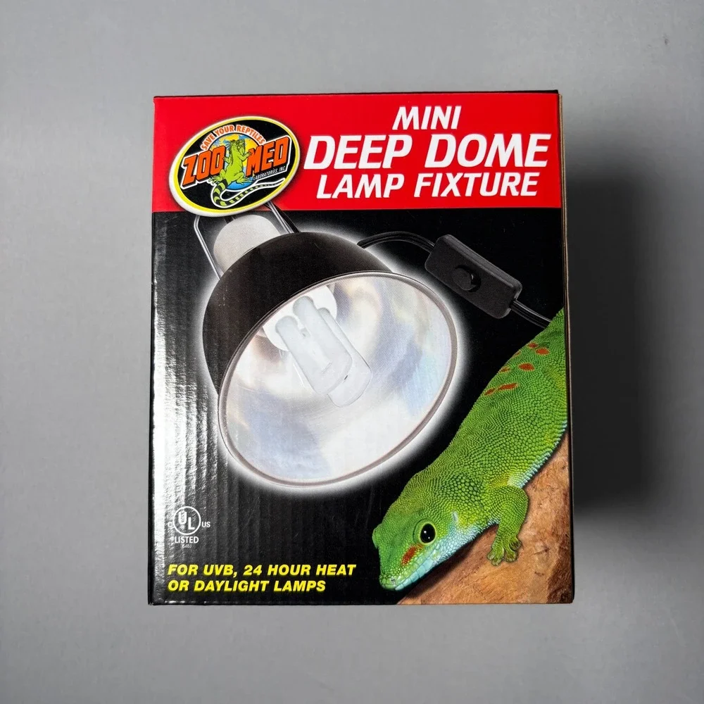 Zoo Med Mini Deep Dome Lamp Fixture LF-18 Black 5.5 Inch 100W Max
